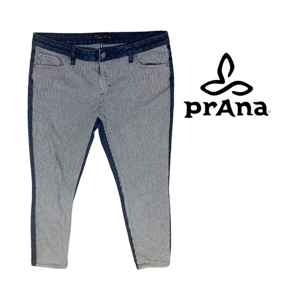Prana Indigo Striped Kara Straight leg Jeans 12/31 - Picture 8 of 10